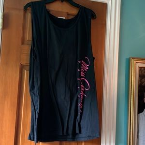 Sleeveless tank with Miss Arkansas pageant on front